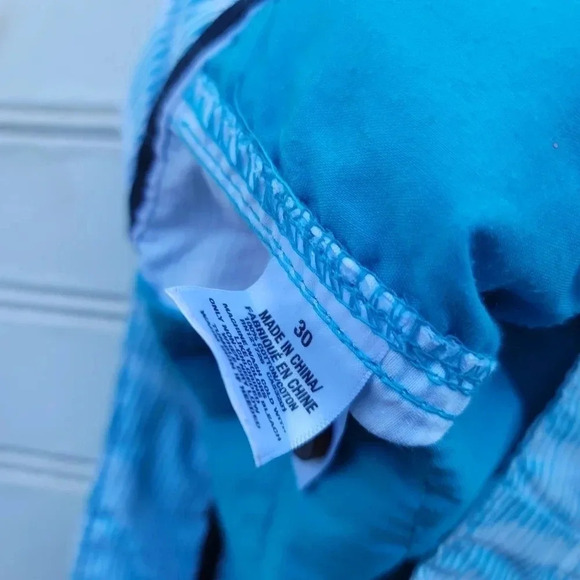 Aeropostale Men's Shorts Aqua Blue Size 30 Palm Tree 9" Inseam Casual Cotton - Picture 7 of 10